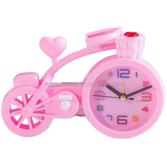 Карамельные цвета креативный портативный мини-будильник для детей и студентов/Настольный будильник в форме велосипеда