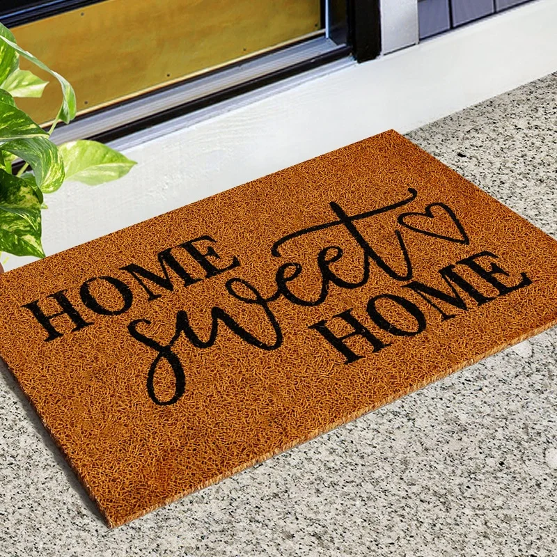 Non Slip Outdoor Indoor Cushion PVC Coil Floor Carpets Customized Logo Doormats Welcome Entrance Front Door Mats for Home