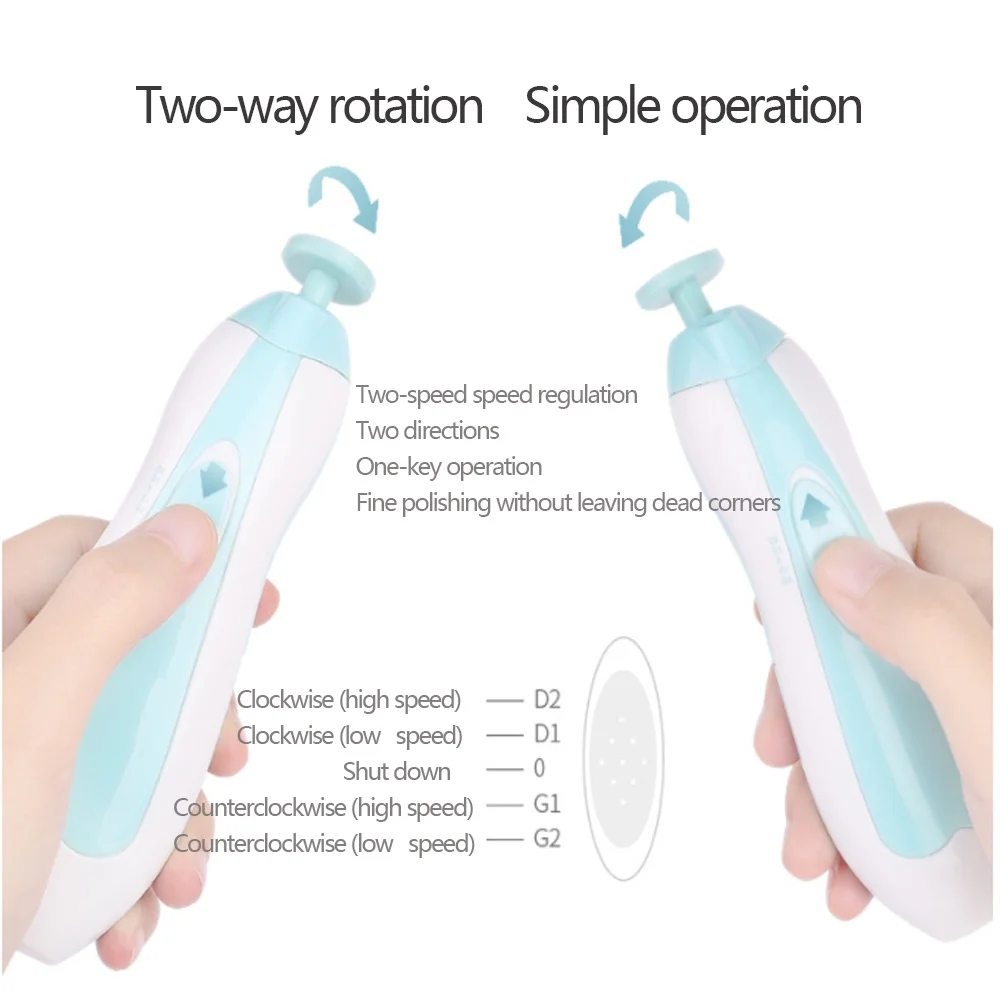 wholesale finger nail clipper sharp polish grinder 6 in 1 manicure set electric baby nail file set custom logo