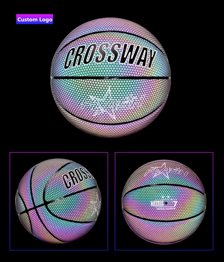 customize LOGO basketball reflective ball glow basketball reflective basketball ball