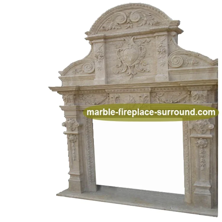 Modern Indoor Decorative French Style Natural Cast Stone White Marble Fireplace For Sale