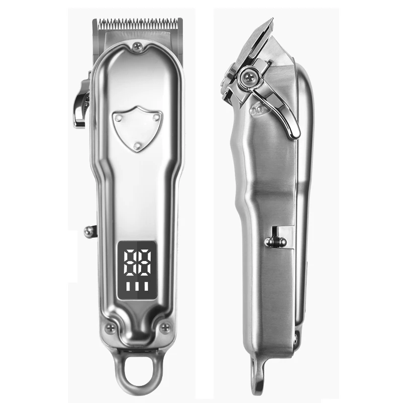
2021 New Arrival ALL metal Rechargeable Hair Clippers LCD display Cordless Hair Trimmer for Men 