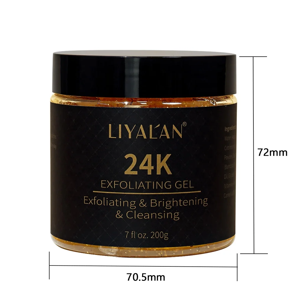 Private Label Pore Cleansing Face Scrub Blackhead Removal 24K Gold Peeling Exfoliating Gel