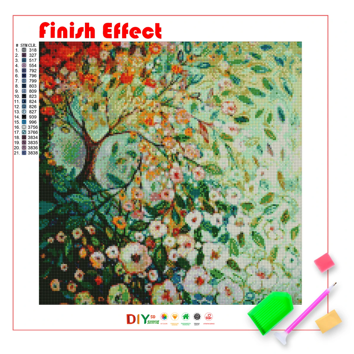 5D DIY Diamond Painting Scenery Tree Full Drill Mosaic Cross Stitch Diamond Painting Art Home Decoration Gift