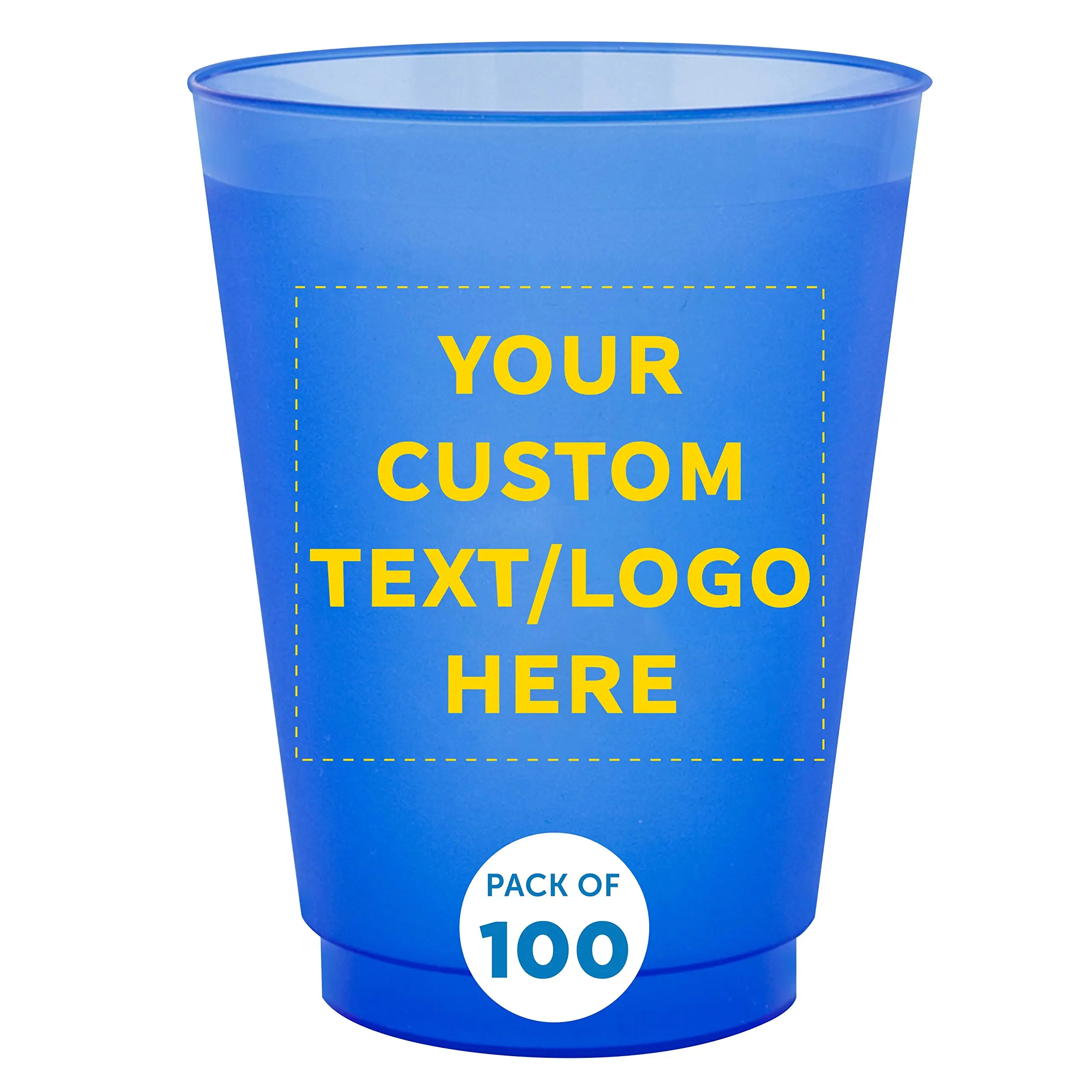 Frosted Custom Plastic Cups Stadium With Your Text Logo 16 oz Disposable Plastic Cups Reusable Party Cups Multiple Colors