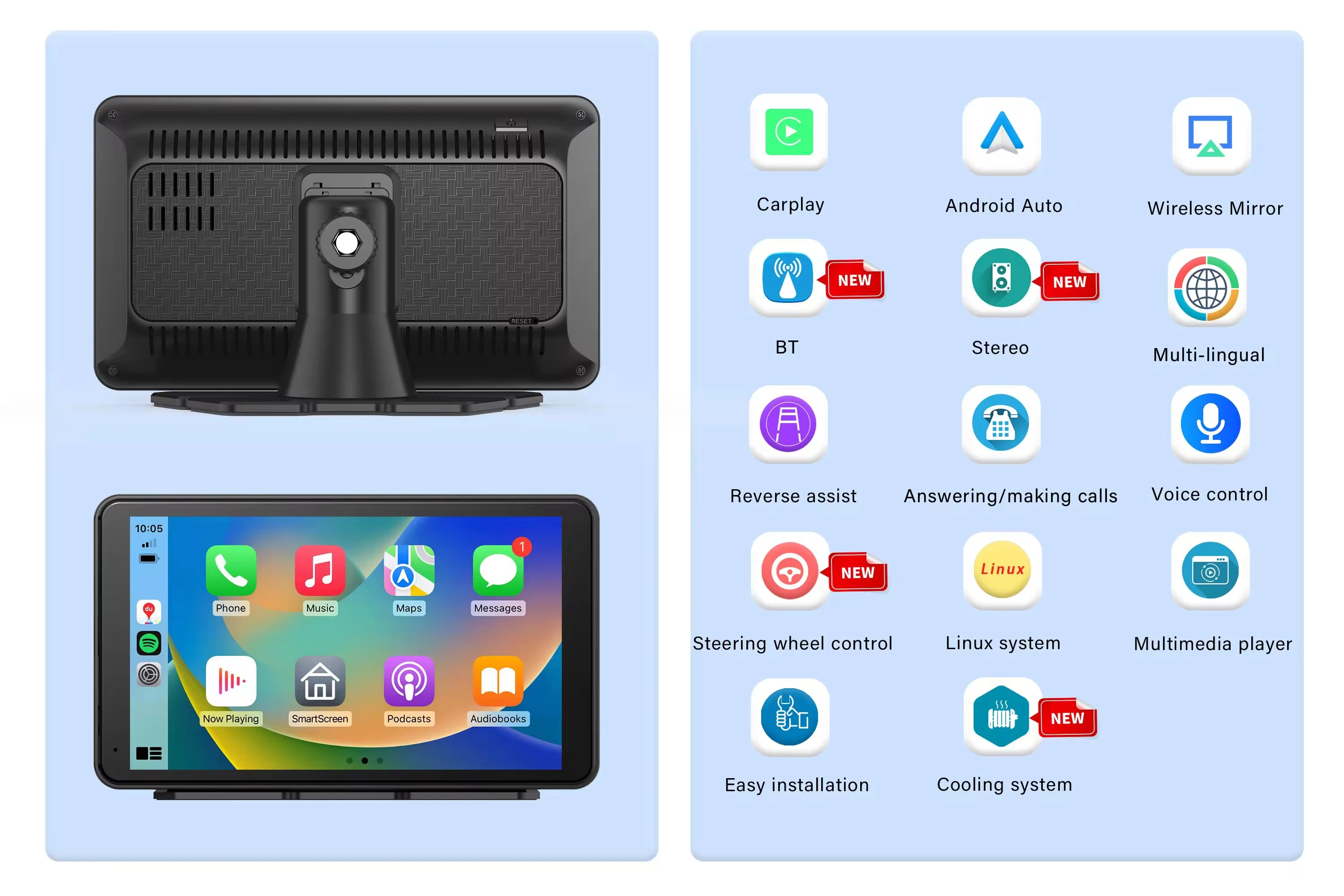 Android12 8core 4 + 32 Гб автомобильный DVD мультимедийный проигрыватель 7 дюймов Универсальный Carplay Video Autoradio 2din