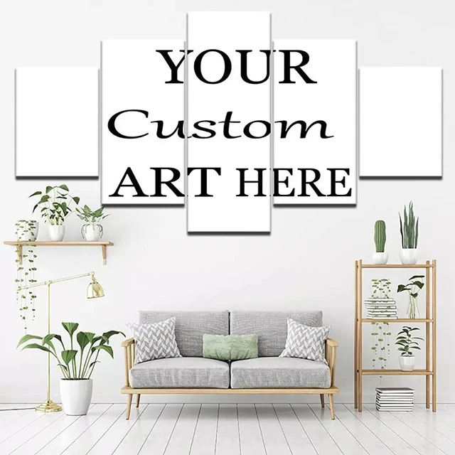 Hot selling nordic art plant canvas painting 5 piece decorations for