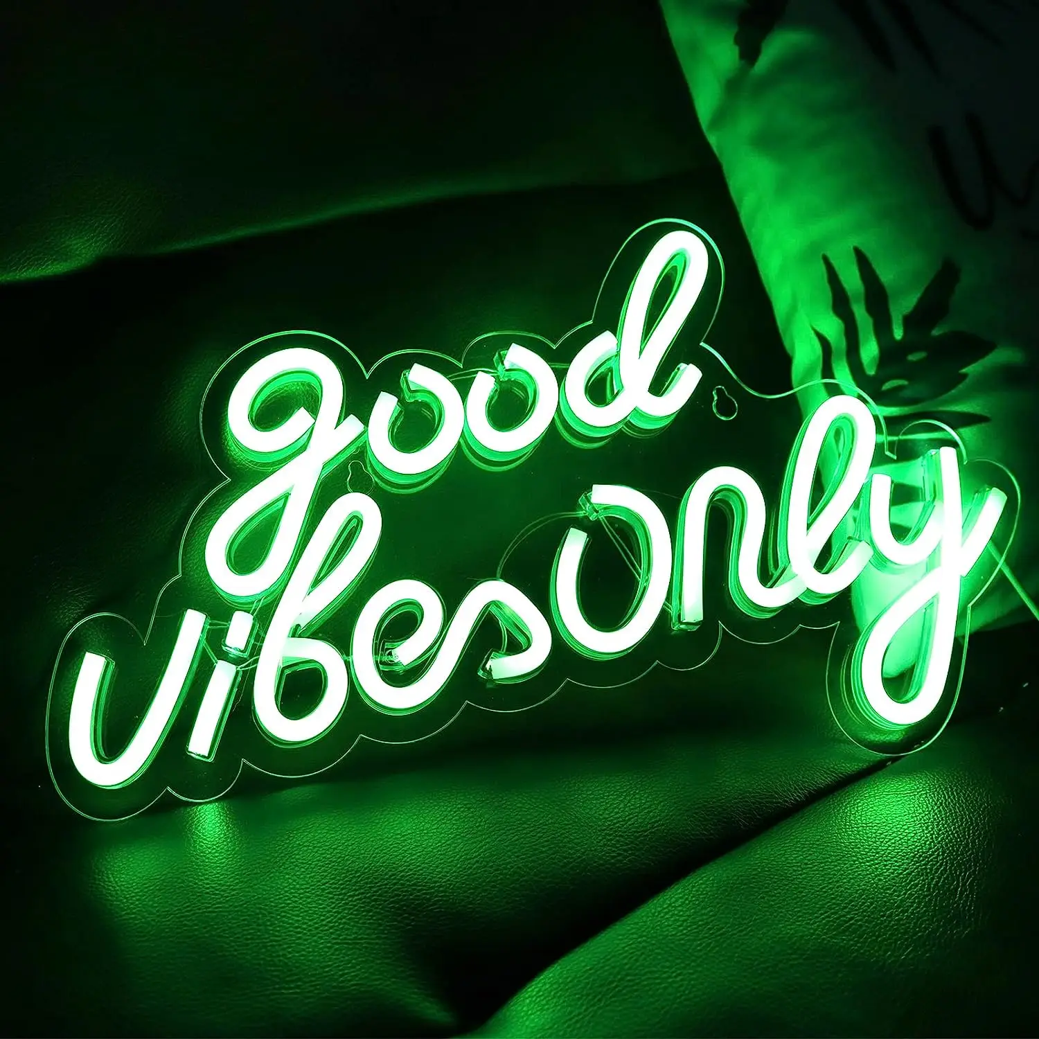 Weicao Good Vibes Only Neon Sign Logo Dimmable 5V USB Acrylic GoodVibes Lights Led Signs for Bedroom Living Room Beer Bar
