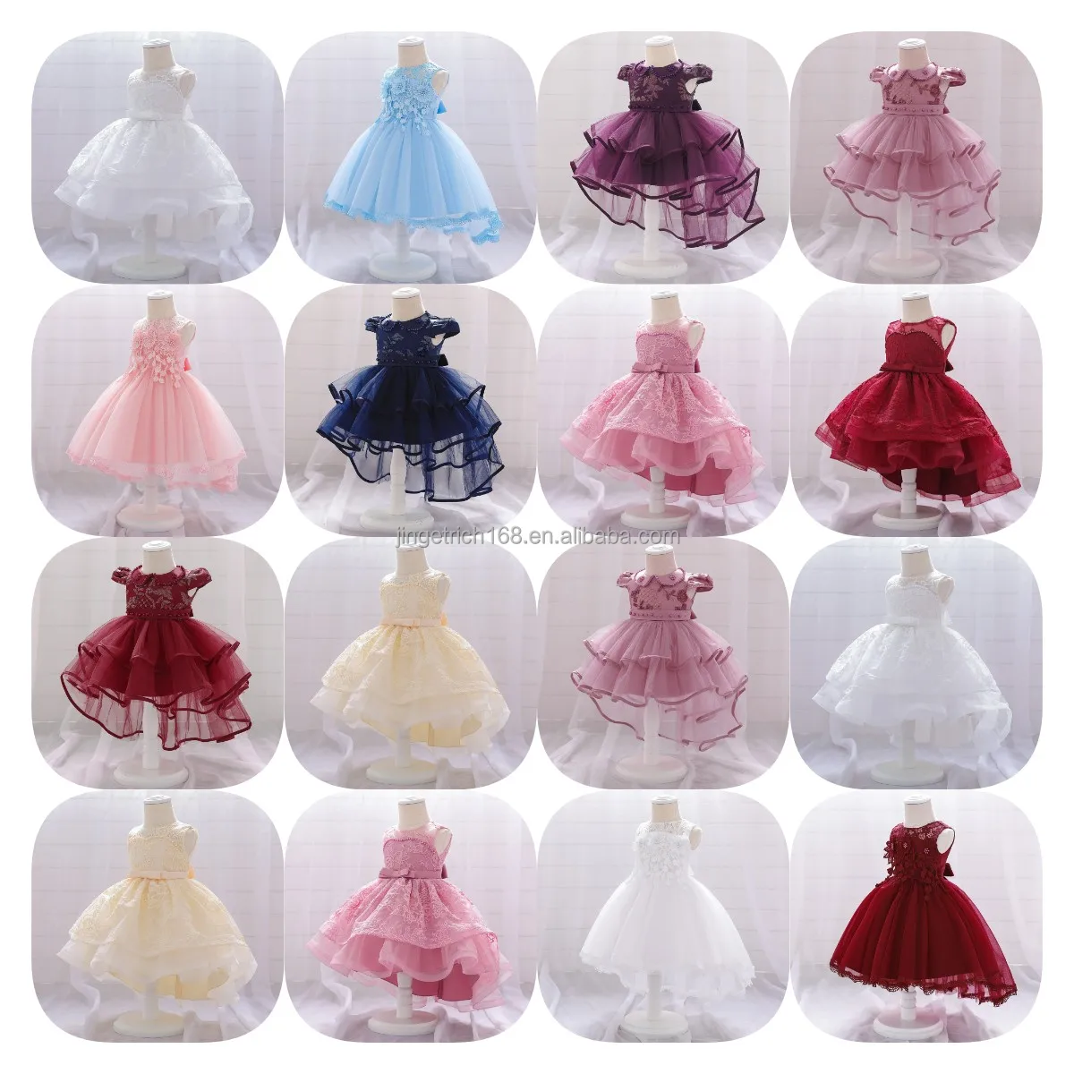 Wholesale hot selling sweet girl clothing for children fluffy tulle printed princess dresses