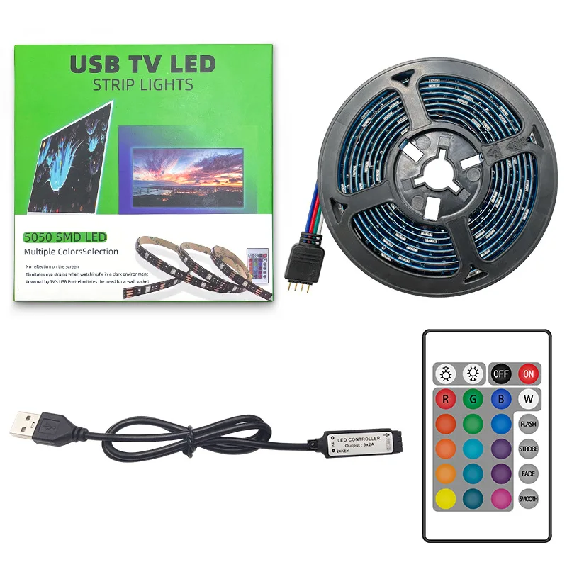 5V SMD5050 30leds RGB 1m Length TV Backlight LED Strip