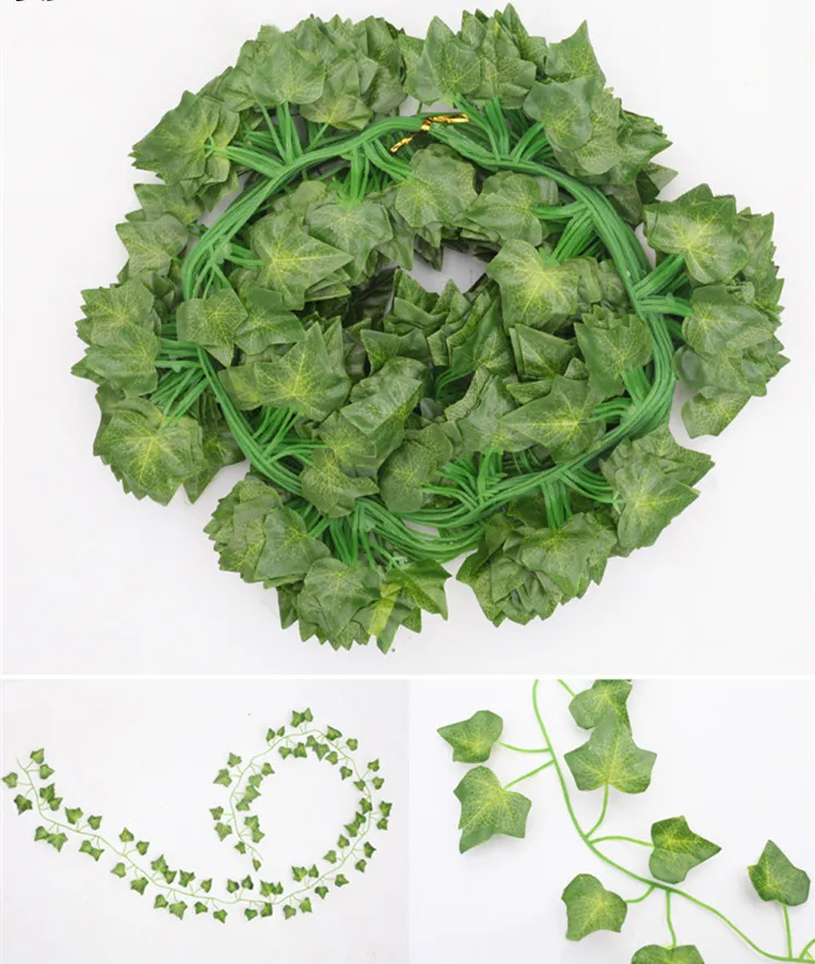 Wholesale Artificial Ivy Hanging Grape Willow Decorative Bendable Plant  Green Vines Garland Leaf Walls Decoration