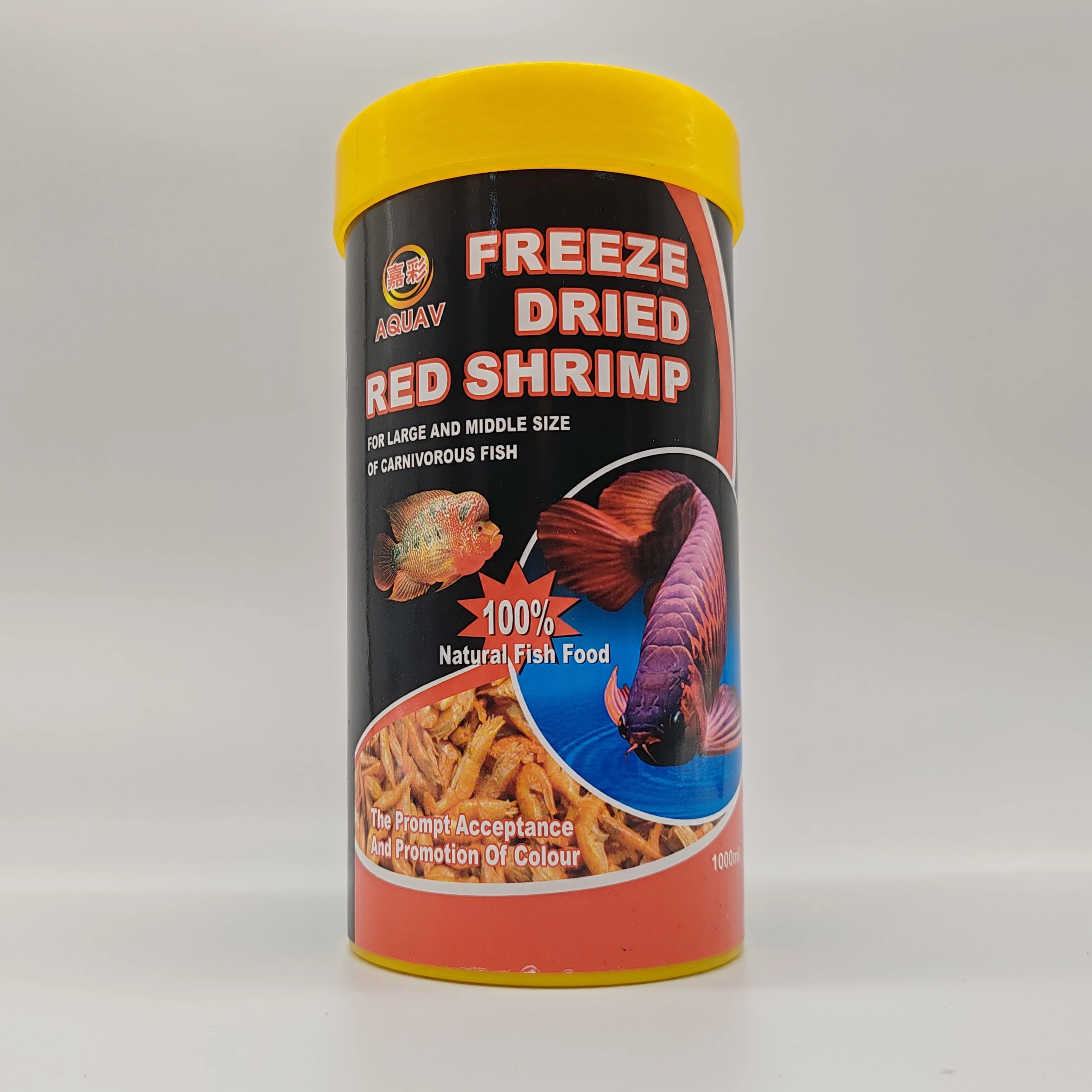 High-nutrient and high-protein freeze-dried red shrimp for fish & turtle