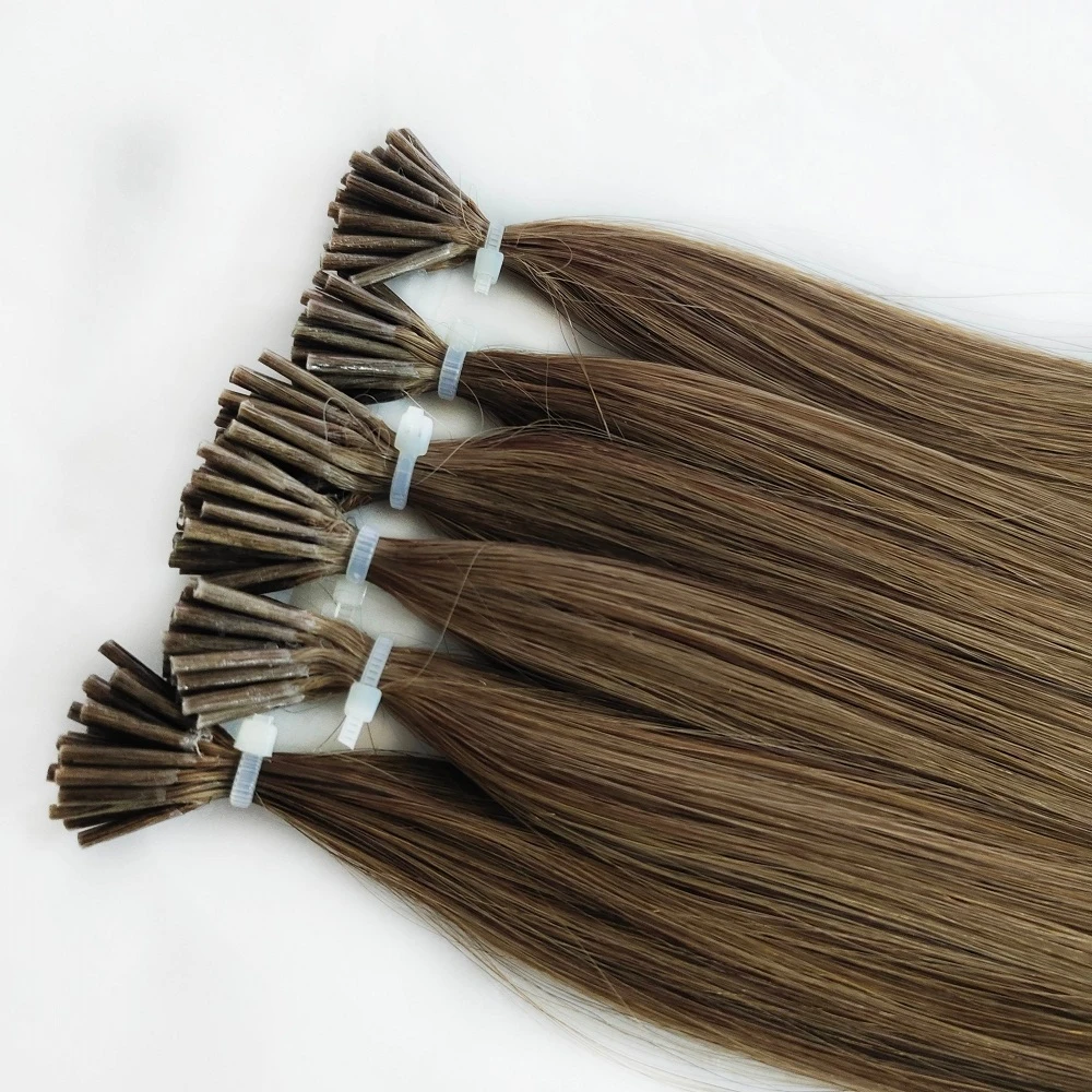 Wholesale Russian Super Double Drawn Pre bonded Human Hair Stick I Tip Hair Extensions