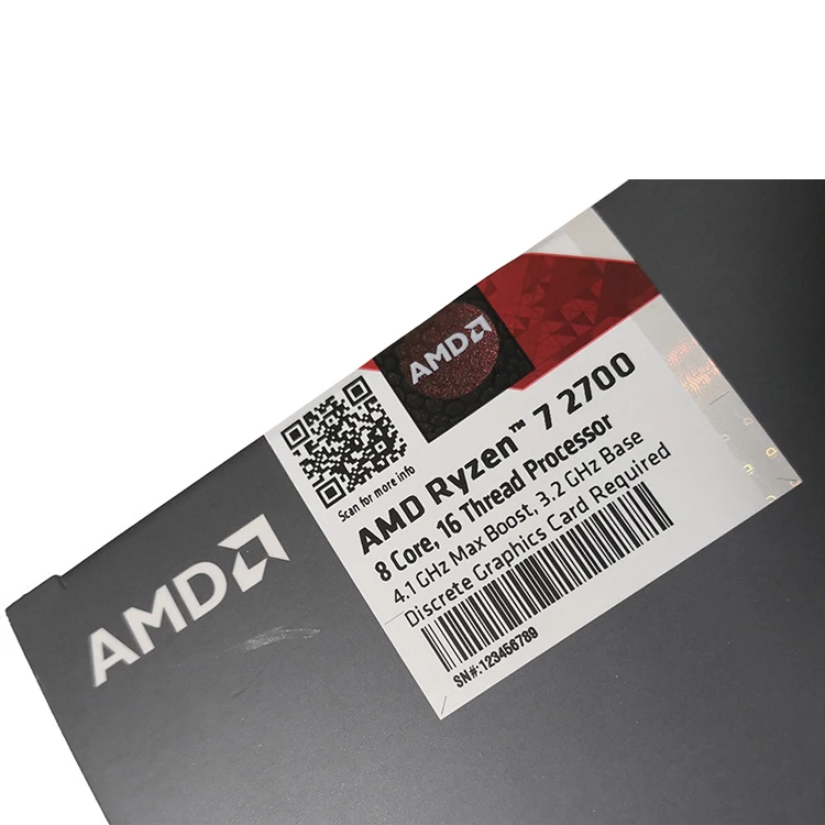  Original AMD Processor R 7 2700 CPU Central Processing Unit with Wraith Spire LED Cooler in