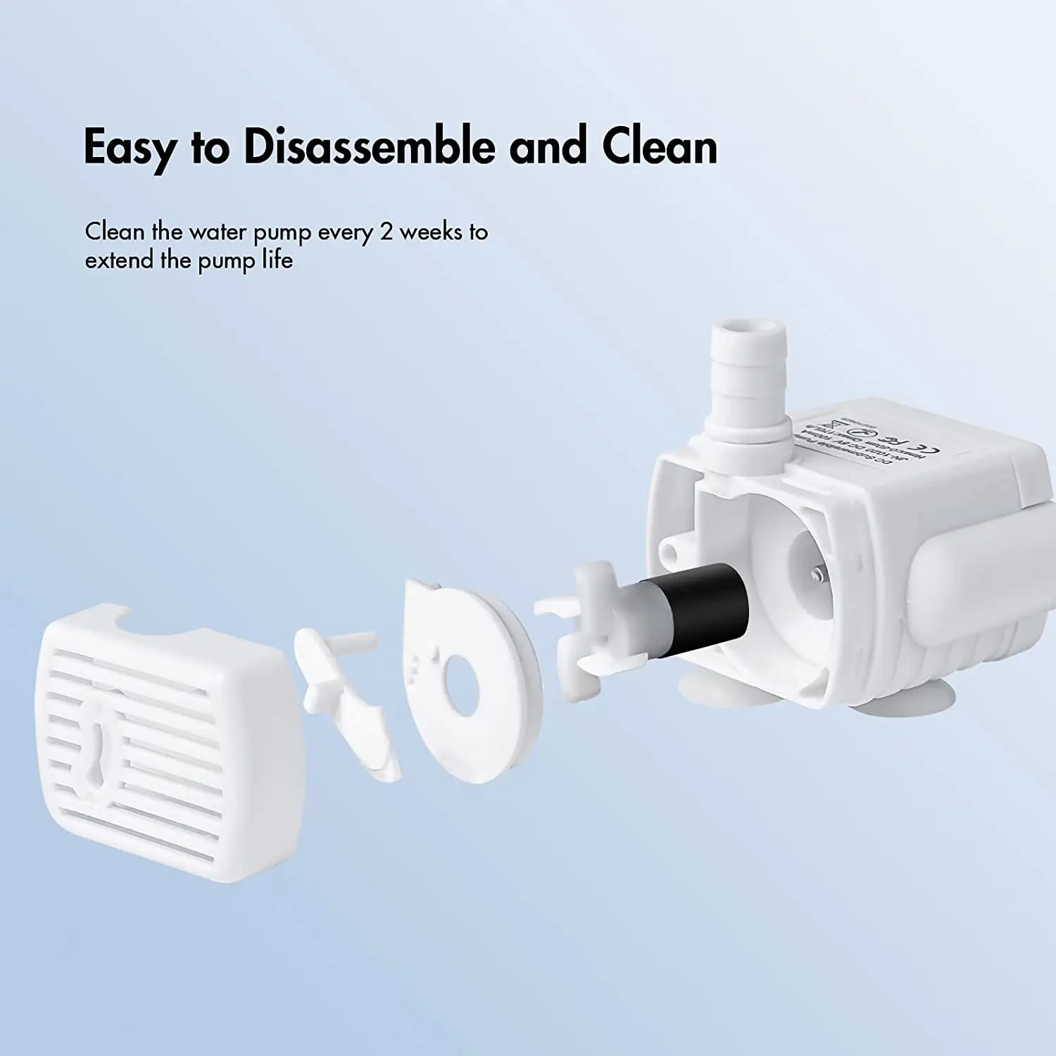 Cat Water Fountain Pump Replacement for Pet Water Fountains Ultra Quiet Long Lifespan with 6 ft Power USB Cable