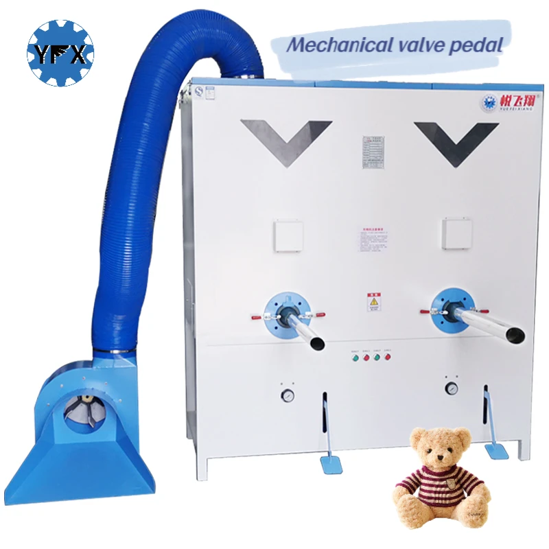 Production And Sales Automatic Double Head Nozzles fiber filling Machine for plush toys