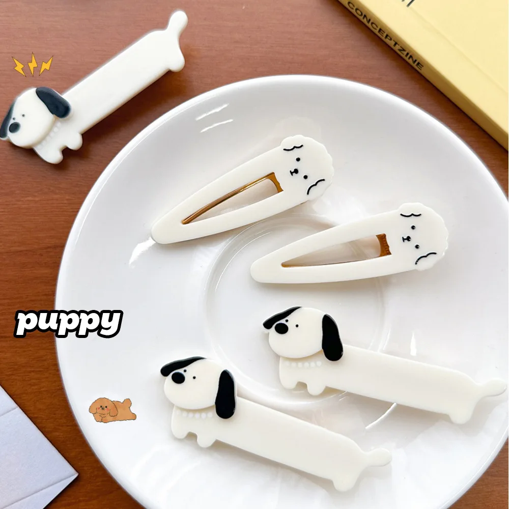 Wholesale Acrylic Puppy Hairpins Cartoon Dog Forehead Bangs Animal Hair Clips Headdress