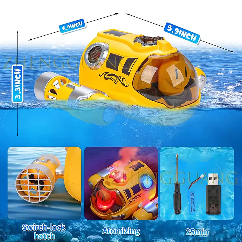 Zhengguang Toys Waterproof Rechargeable Electric Remote Control Speedboat Water Toys 2.4G Mini RC Boat With Spray for Kids