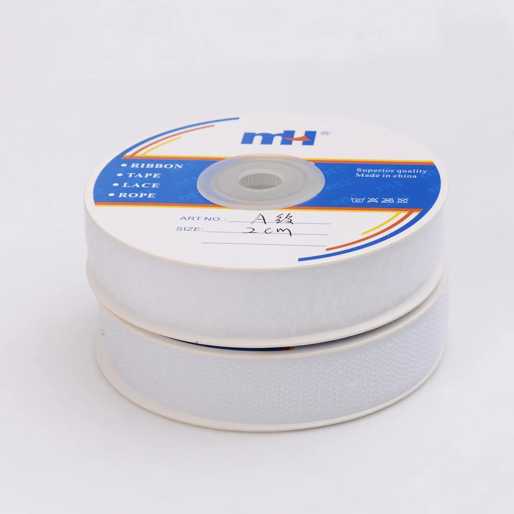 Grade ABC Factory Custom 20mm 25mm 38mm 50mm 100mm Adhesive Fastener Sticky Back to Back Polyester Nylon Hook and Loop Tape Roll