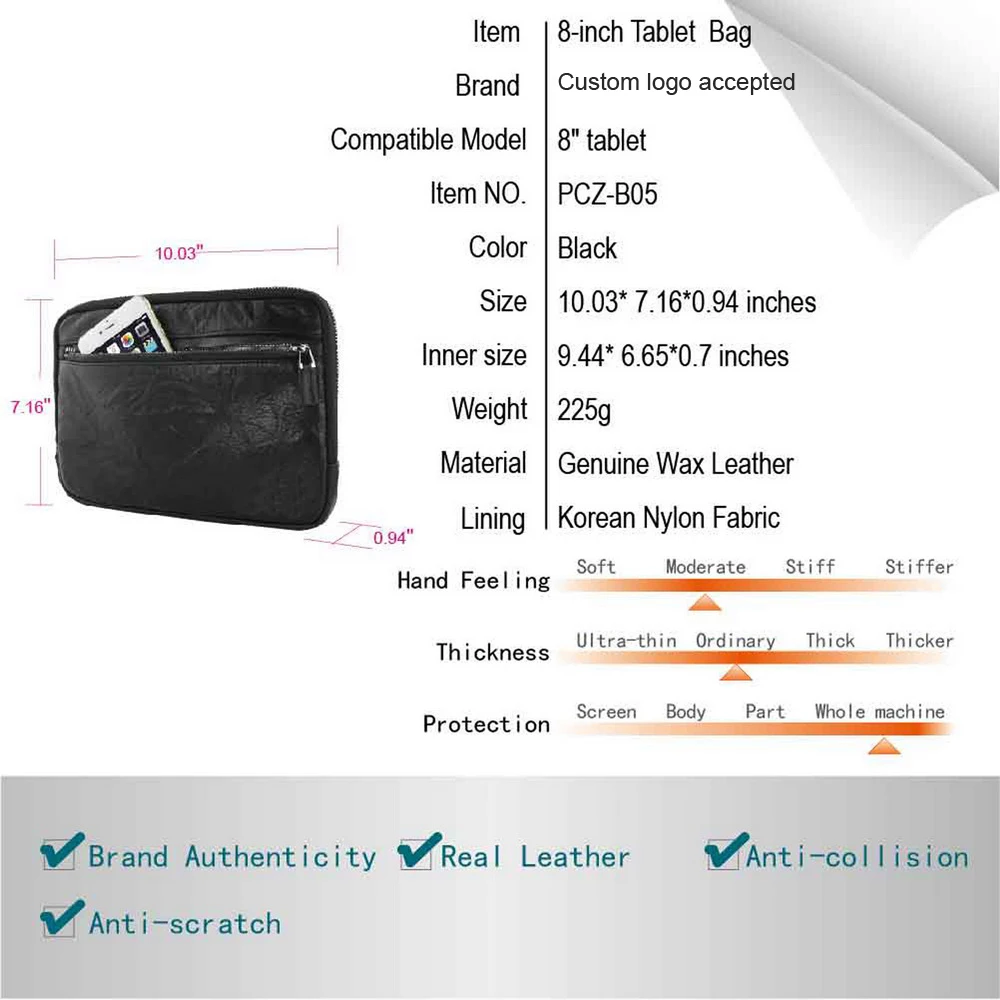 
High quality premium genuine leather laptop case bags sleeve business tablet computer bag for backpack for men laptop 