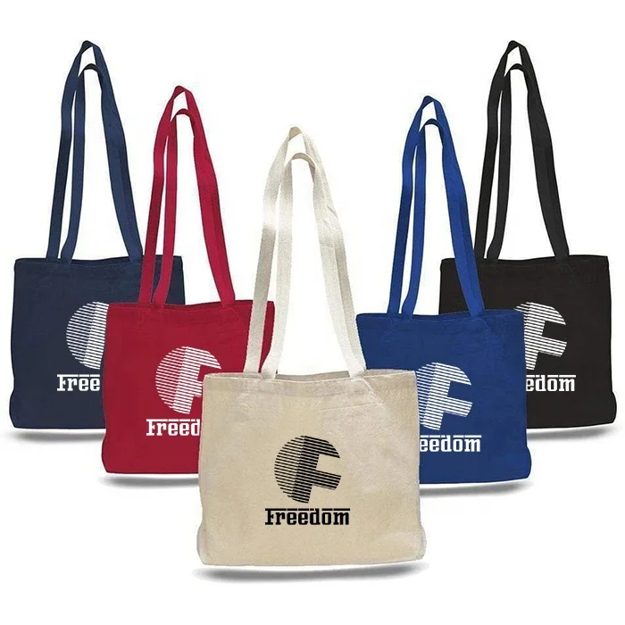 
Eco-friendly Reusable Long Shoulder Belt Canvas Cotton Shopping Tote Bag 