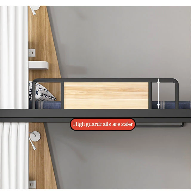 Hotel Capsule Single Bed With Storage Bunk Bed For Hotel Youth Hostel Double Decker Space Bunk Bed With Curtain