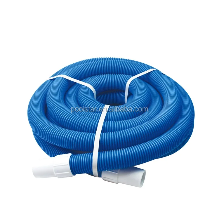 1-1/2 Inch Heavy Duty Extruded PE Swimming Pool Vacuum Hoses 9M (30ft) Blue Inground Pool Cleaning Blue Two Cuffs Flexible