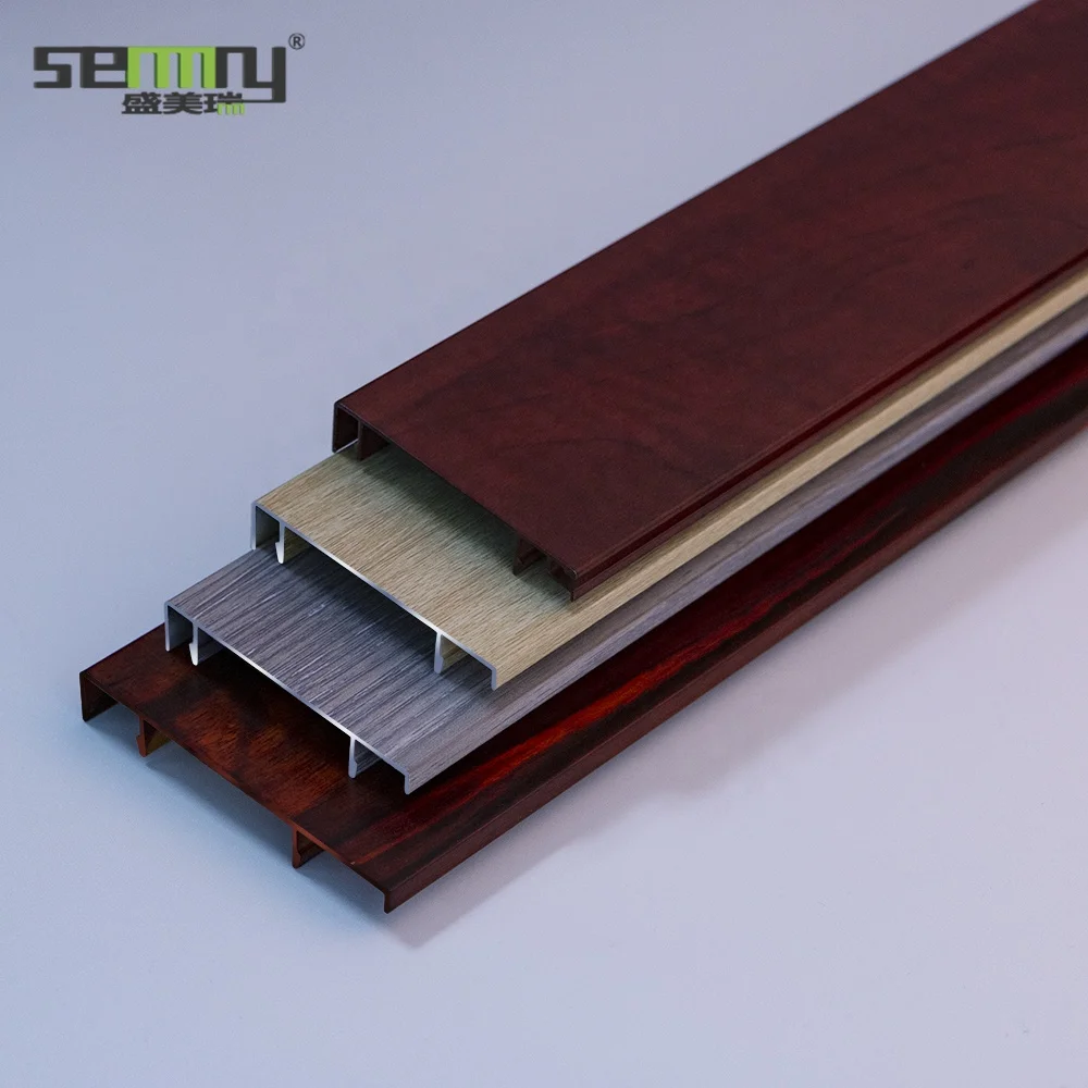 Beautiful wood colour floor decorating trim aluminum baseboard metal baseboard in stock