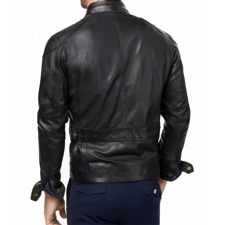 Fashion Men Winter Black Leather Bomber Biker Motorcycle Jacket