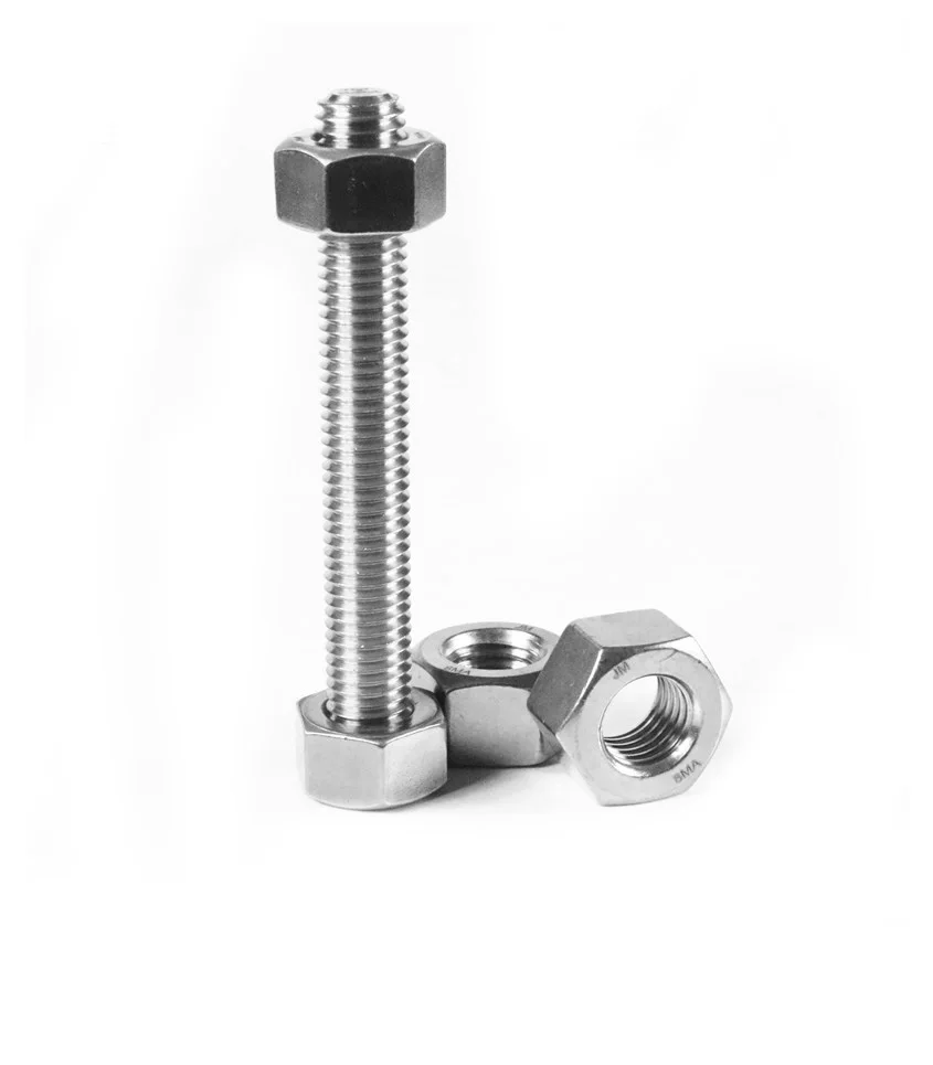 HSL Incoloy 825 Hex Bolt Stud Bolt and Nut in Duplex 1.4462 Thread Nickel 310 Stud Rods Bolt C22 Stud Rods