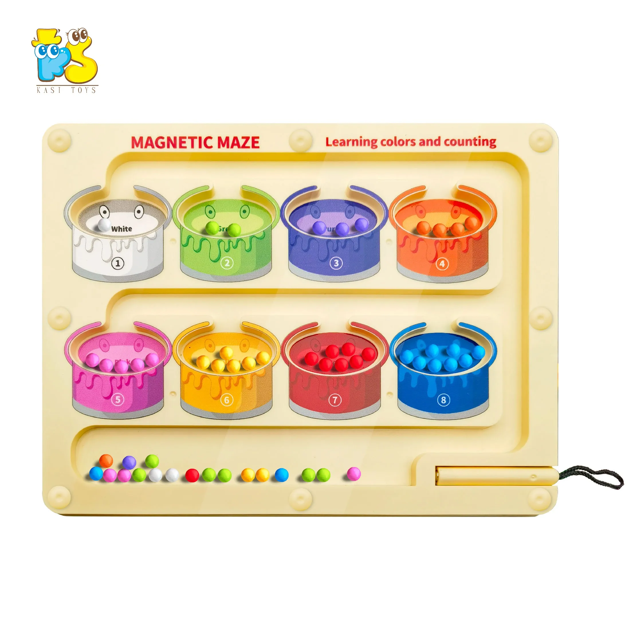 KS Montessori Magnetic Classification Maze Game Board Kids Magnetic Color Counting Maze Board Toys