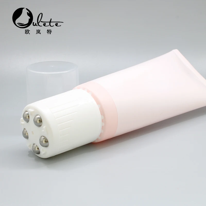 5 Metal Roll On Ball Cosmetic Tubes Customized Design Round on Essence Massage Plastic Tube