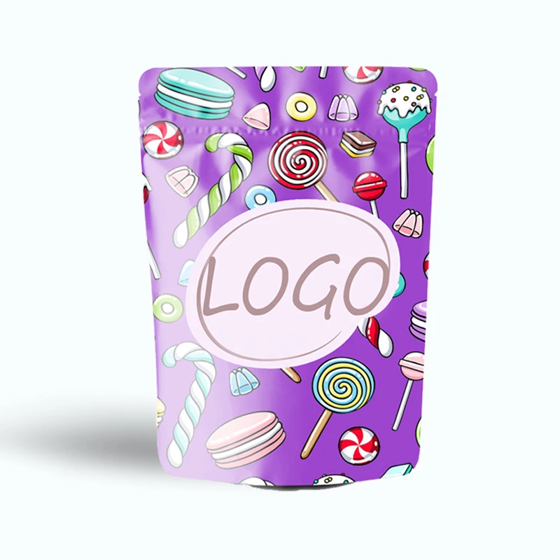 Custom 3.5g 200g 300g Reusable Ziplock Stand Up Plastic Packaging Pouch Aluminum Foil Mylar Bag For Dry Fruits Cookies Snack