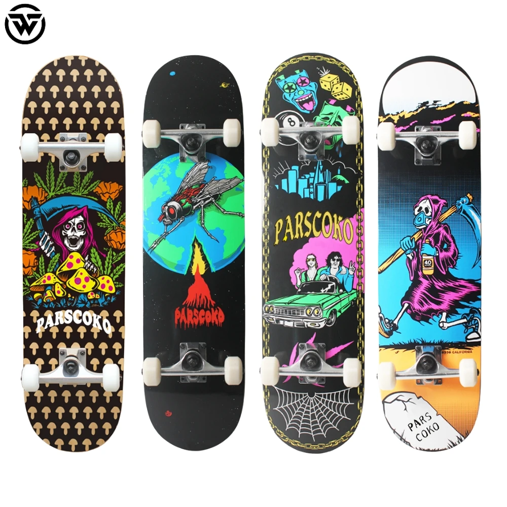 WOODSEN skateboard manufacturer customize  7.0 - 9.0 inch Canadian maple complete skate board skateboard