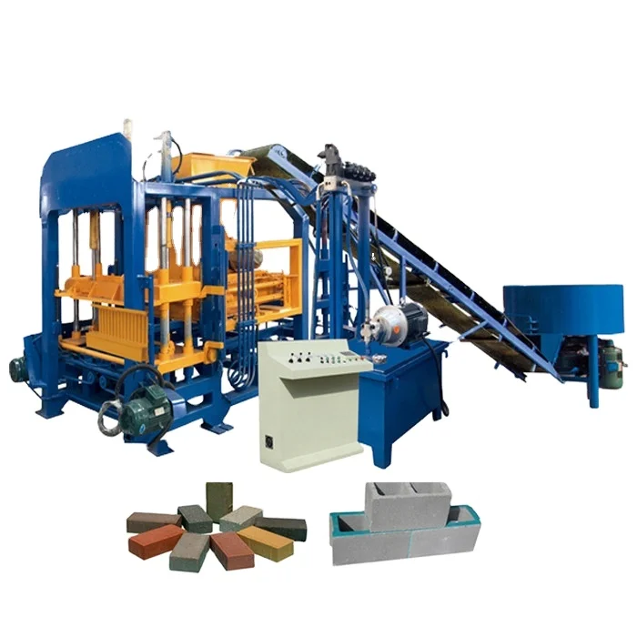 China Fully Automatic Hydraulic Interlocking Concrete Cement Hollow Block Making Machine QT4-15 Fly Ash Brick Making Machinery