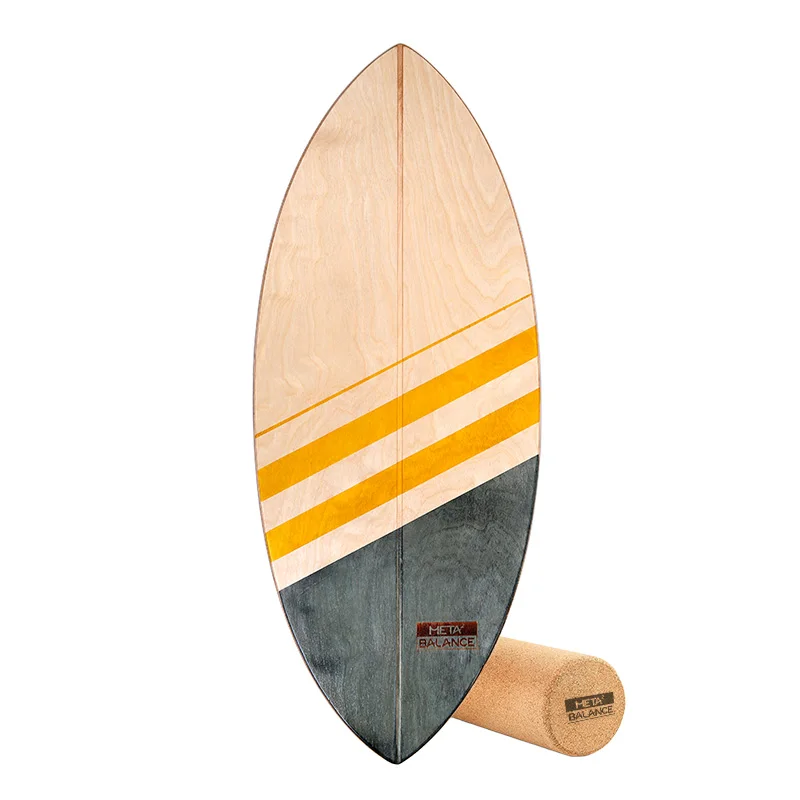 Meta2Balance Best Workout Standing Desk Wood Balance Board with Cork Roller  balance training and balancing products