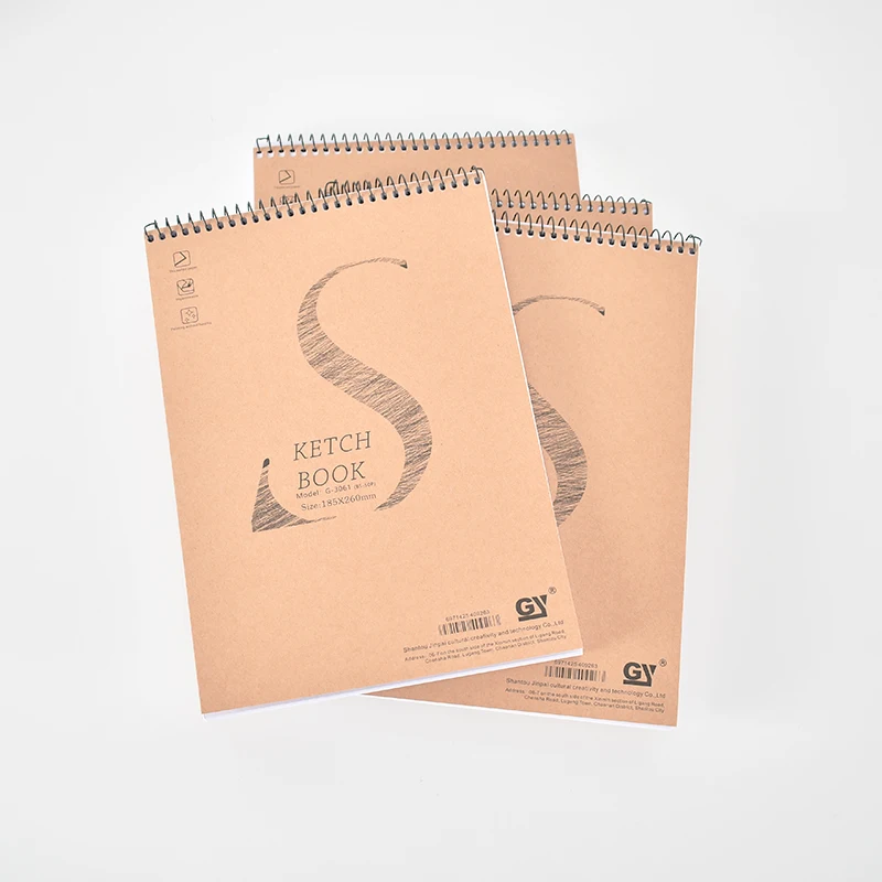B5 Sketchbook for Art Students Special Coiled Blank Watercolor Lead Hand Drawing Spiral Binding Printed Logo for Pencil Painting