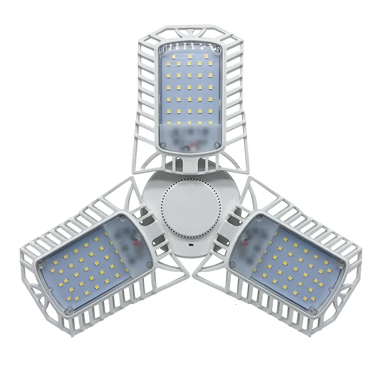 Pendant Overhead 6000 Lumens Led Folding Fan Garage Industry Lighting Lamp Portable Deformable Ceiling Led Garage Light