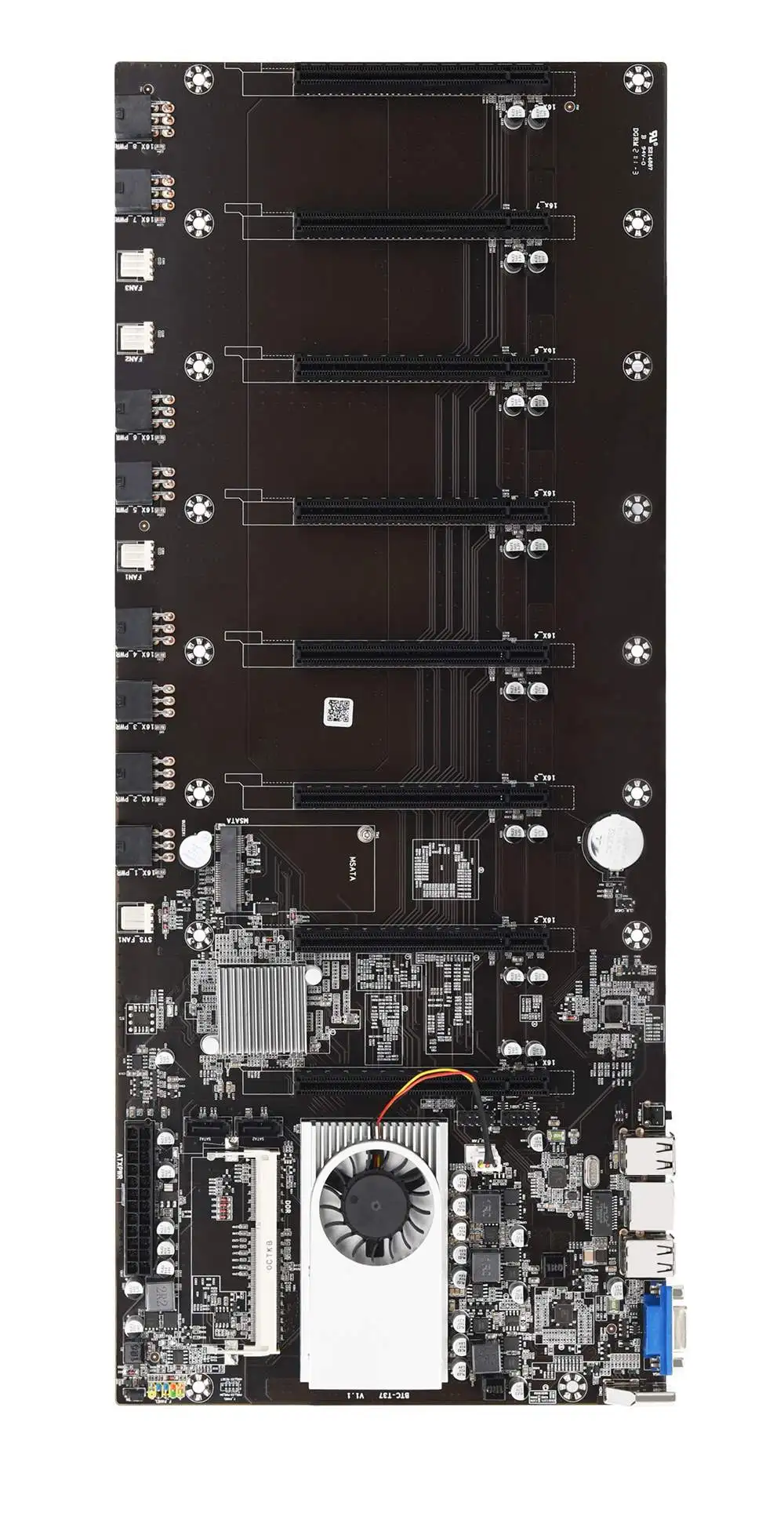 High Performance T37 Motherboard Onboard CPU Slot 50mm DDR3 8 GPUs Graphics Card T37 Motherboard