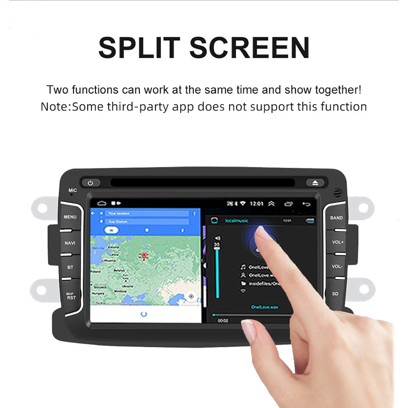7 Inch MP5 Player DVD Video Radio With BT WIFI GPS 12V Carplay Android Car Player for DACIA LOGAN - SANDERO 2012-2019