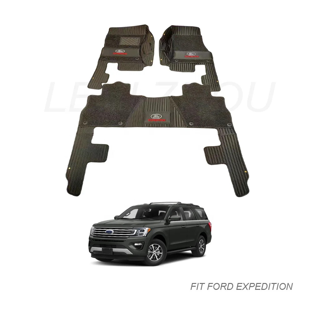 Custom XPE 7D Car Sound Deadening Mat Luxury Leather Car Floor Mats For Ford Expedition 2020 2021 2022 2023