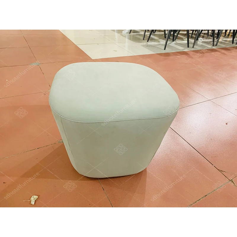 Large Round Hand Knitted Ottoman Foot Rest Pouf Ottoman Rangement for Living Room