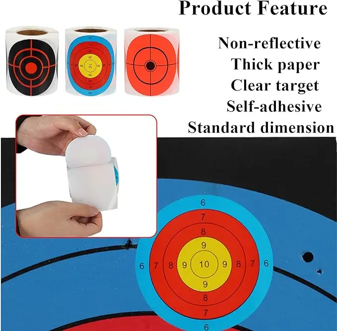 HONGSHAN OEM ODM Custom LOGO 3 Inch Other Size Self-Adhesive Roll Stickers Label Spatter Shooting Targets