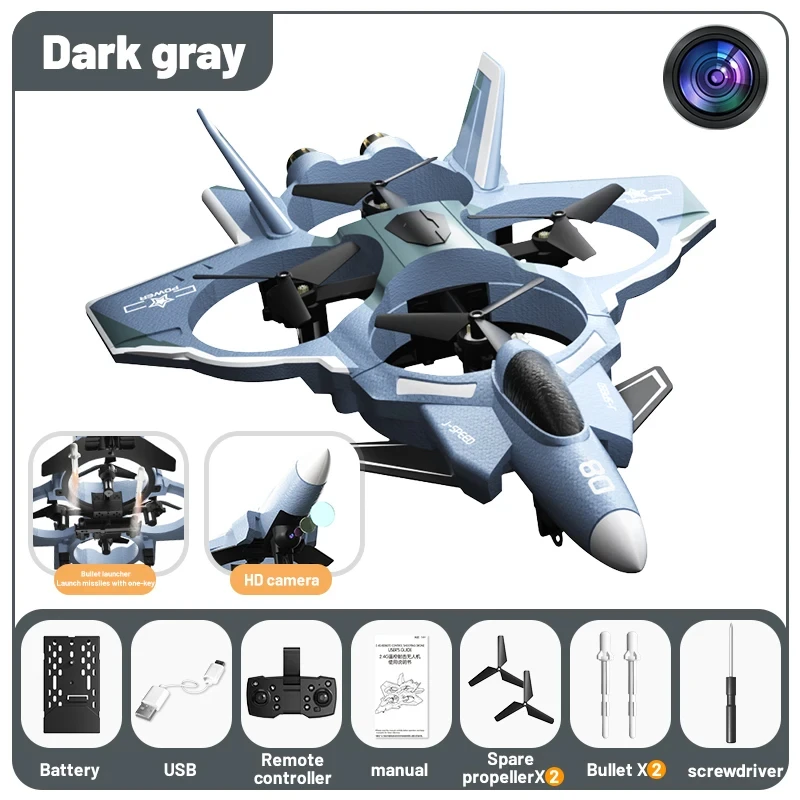 Foam glider HD photography shooting air hovering fighter 360 degree flip stunt remote control airplane toy