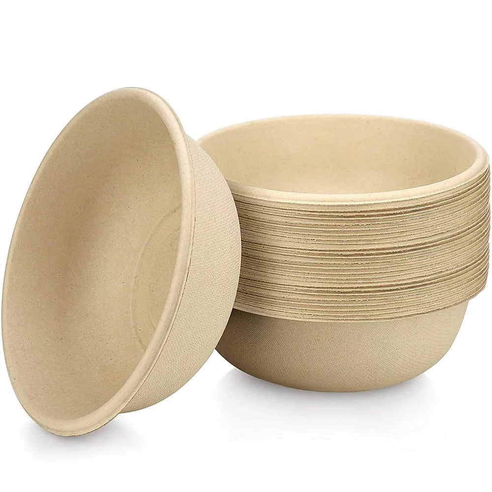 100% Biodegradable Paper Bowls for hot Soups and Appetizers Household Food Containers Disposable Soup Bowls