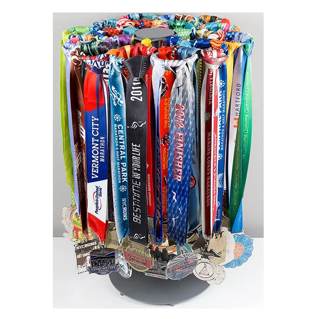 Custom metal ribbon countertop medal display rack