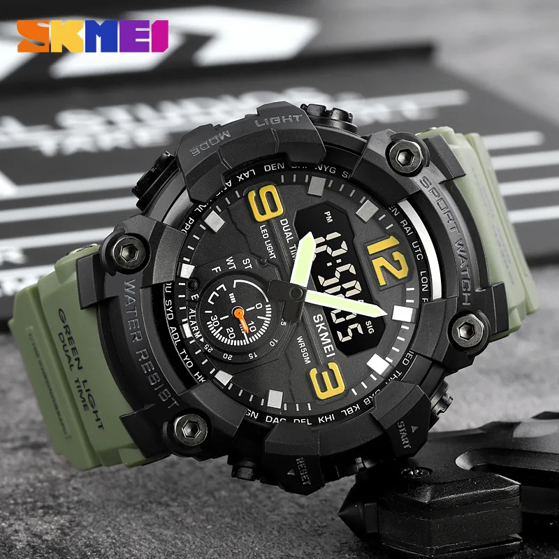 SKMEI manufacturers wholesale cross border hot sports electronic watches, fashion multi functional mens watches
