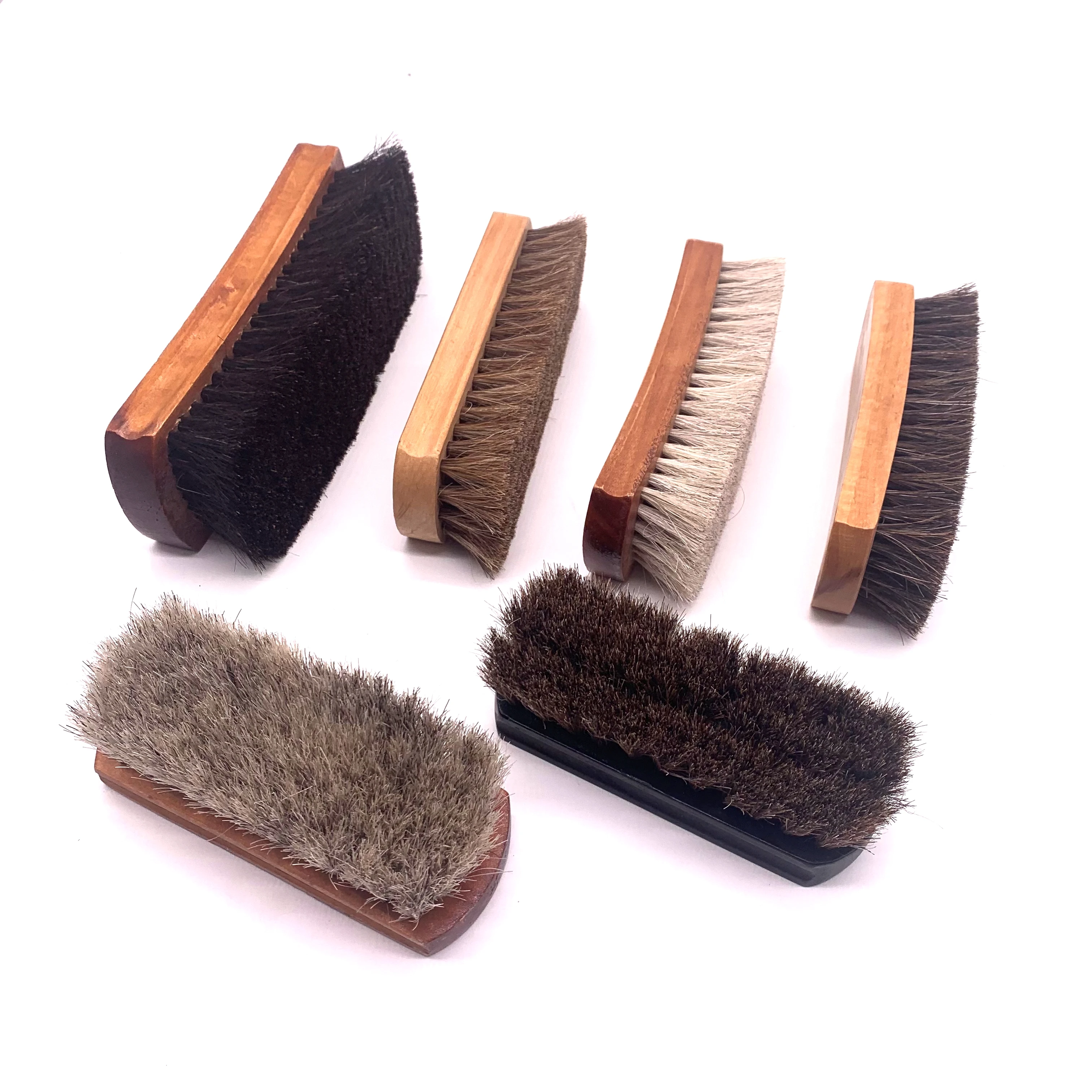 Factory wholesale Horse hair brush high quality wooden handle horsehair brush cleaning polishing shoe brush