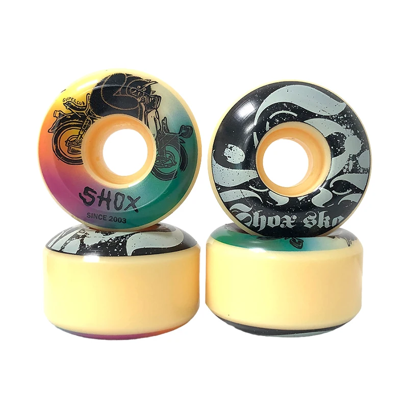 Professional Wholesale of Polyurethane Cast Skateboard Wheels, Conical Shape, 52/53/54mm Blank Skateboard Custom Wheels