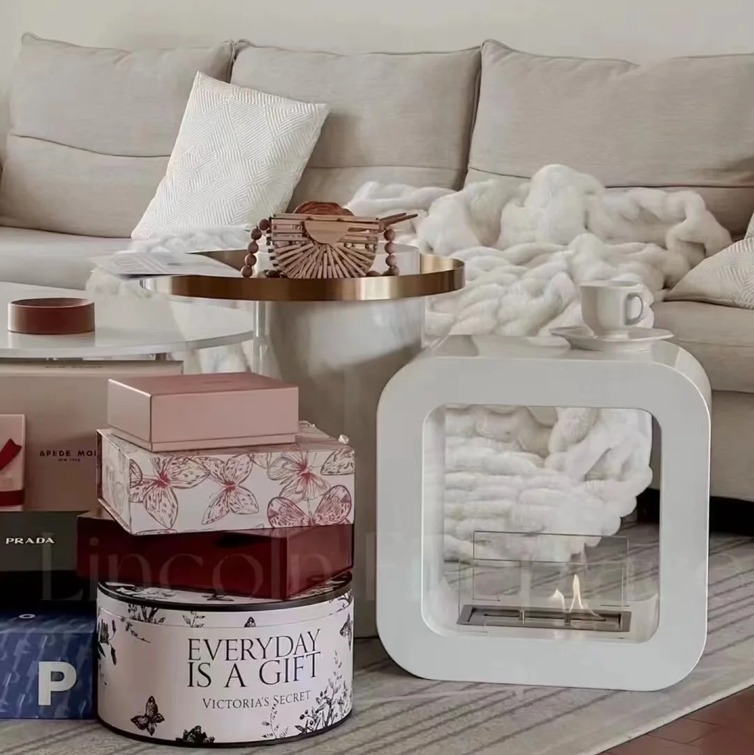 Stainless Steel Glass Bioethanol Fuel Ventless Bio Ethanol Black Tabletop Mini Fireplace